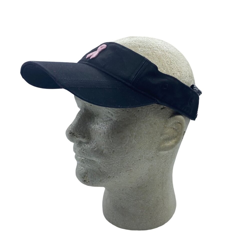 New Balance Black Visor Breast Cancer Pink Ribbon Embroidery Adjustable Strap